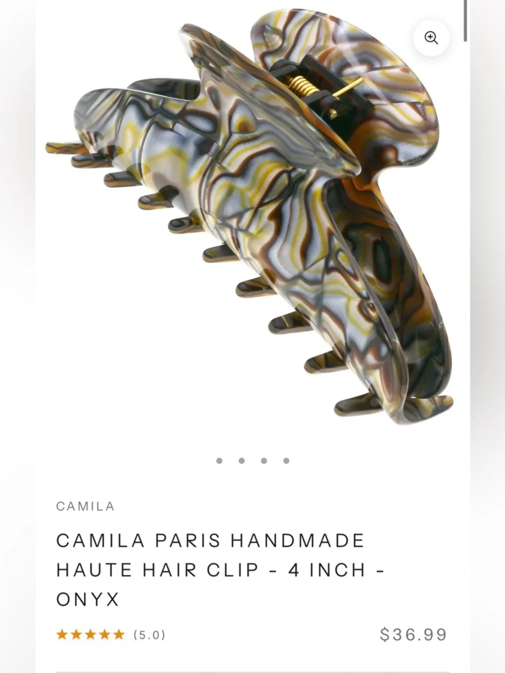 France Onyx Jaw Claw Hair Clip Camila Paris Small Medium Large